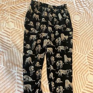 Tiger print harem pants